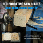 25 Pack 12 inch Reciprocating Saw Blades Set,6/12 TPI High Carbon Saw Blades, Woodcutting Saw Blades with Organizer Case (25, 6/12TPI/300mm)