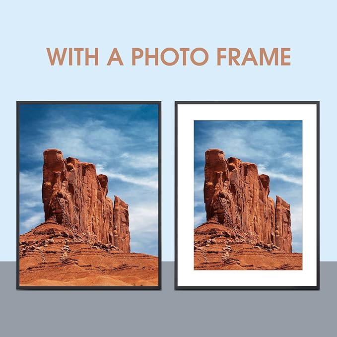 HOTUO 10 Pack Acid Free White Picture Frame Mats, Pre-Cut 11x14 Picture Mats with Ivory Core Bevel Cut for 8x10 Photo, Signature Friendly 4 Ply Thickness Photo Mat for Frames/Artwork/Print/Picture