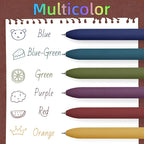 Colorful Pens, 6 Pcs Colored Pens Fine Point Smooth Writing Pen, 0.5mm Colored Ink Gel Pen for Journaling Note Taking Writing, Office School Supplies Gifts for Women (6 Pcs Gold Vintage)
