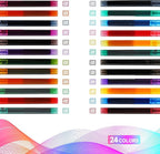 RIANCY Fine Point Colored Pens 24 Colors 0.5mm Gel Ballpoint Pens Assorted Colors Liquid Ink Pens No Smear Vibrant Colorful Writing for Journaling Note Taking Doodling Coloring Office School Supplies