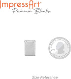 ImpressArt - Premium Metal Stamping Rectangle Blanks for Metal Stamping and Jewelry Making (24 Pack) (7/16" x 3/4" Rectangle w/ 2 Holes, Aluminum)