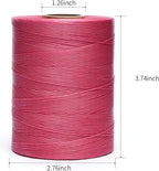 Waxed Thread,852Yards 150D 0.8mm Flat Polyester Wax Thread for Hand Sewing Leather Craft DIY Projects Shoes Repair Book Binding(Peach Red)