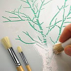Wooden Stencil Brush Set, 6 Pieces Natural Hog Bristle Dome Stencil Brushes for Painting On Wood Wall, Stencil Projects, Card Making, DIY, Crafts and Acrylic Oil Watercolor Painting…