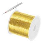 PATIKIL 28 Guage/ 0.3 mm 328 Feet Jewelry Craft Wire, Copper Beading Wire with Plier for Beading Jewelry Making Supplies Earrings Bracelets Accessories Sculptures Gardening, Gold