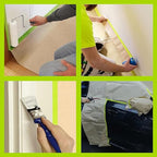 ADHES Pre-Taped Masking Paper for Painting, 3 Rolls 12 Inch x 50 Feet Tape and Drape Painters Paper Roll with Masking Tape, Automotive Paint Masking Paper for Cars, Walls, Floors, Furniture Protection