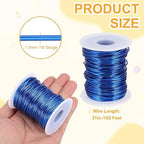 uxcell 16 Gauge / 1.5mm Anodized Aluminum Wire for Jewelry Craft Making, 102 Feet Bendable Flexible Wire for DIY Home Decor Gardening Sculpture, Dark Blue