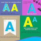 209 Pcs 3" Happy Colors Precut Letters & Numbers - Capital, Numbers, Punctuation - US Made Card Stock for Poster, Bulletin Board, Classroom