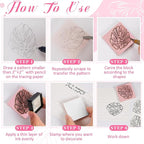 Frienda 24 Pcs 2" x 2" Rubber Carving Blocks Linoleum Blocks for Printmaking, Stamp Making, DIY Crafting, Scrapbook, Painting, Soft and Easy to Carve (White Pink)