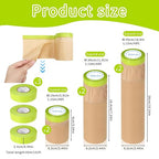 6 Rolls Pre-Taped Paint Masking Paper and 3 Masking Tape, 50 Feet/ Roll Assorted Sizes Tape and Drape Painters Paper for Painting, Automotive Paint, Floor Protection, Wall Covering, Floor Protection