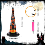 Halloween Ring Toss Game Set, 5Pcs Inflatable Witch Hats with 10Pcs Colorful Plastic Rings and Air Pump for Halloween Party Games Super Fun Indoor Outdoor Party Supplies
