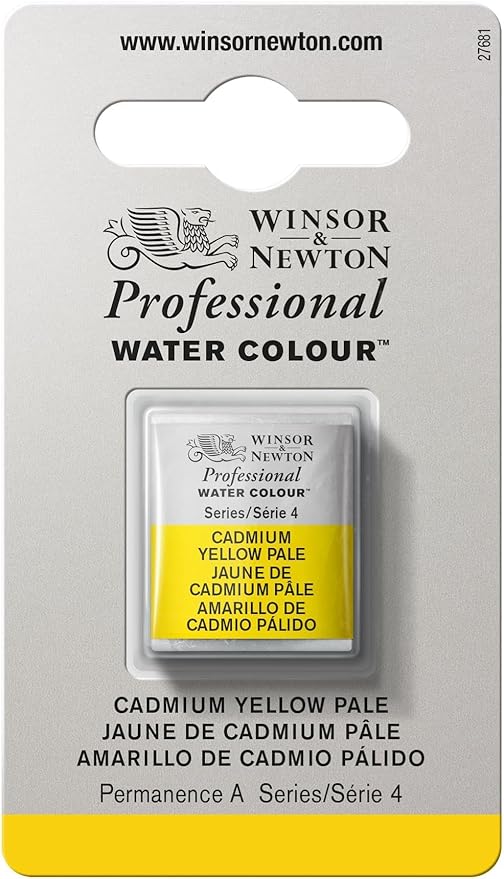 Winsor & Newton Professional Water Colour Paint, Half Pan, Cadmium Yellow Pale