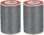 uxcell Round Leather Sewing Waxed Thread, 55m / 60 Yards Polyester Wax String, 0.80mm Wax Stitching Cord for Leather Crafts, Bookbinding, Bracelets Braided, Dark Coffee, 2pcs