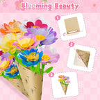 Deesry Fabric Flower Bouquets Toys, Storable Flower Making Kit for Kids, DIY Arts and Crafts for Kid, DIY Creative Flowers Craft Kits Toys for Kids, Birthday Gifts for 3 4 5 6 7 8 Year Old Girls