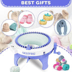 BZVV Knitting Machine for SENTRO 48 Needles Smart Knitting Crochet Machine with Row Counter for Adults and Beginners, Knitting Board Rotating Double Loom, Weaving Loom Machine Kit New Year Gifts