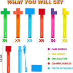 Building Blocks Party Favors,24Pcs Building Blocks Bubble Wands for Kids,Cute Bubble Wand for Birthday Party Supplies,Classroom Prizes Pinata Goodie Bag Stuffers Gifts