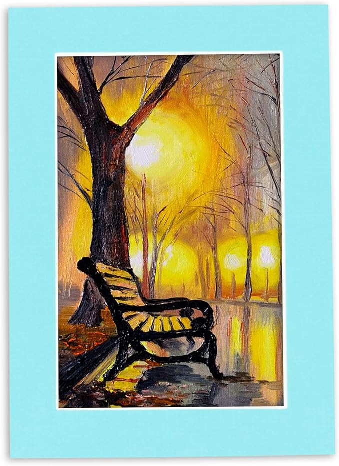 11x14 Mat for 8.5x11 Photo - Precut Aquamarine Blue Picture Matboard for Frames Measuring 11 x 14 Inches - Bevel Cut Matte to Display Art Measuring 8.5 x 11 Inches - Acid Free Pack of 100 MATS