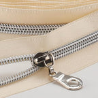 Sawoake 10 Yards Bulk Zipper(#5), Beige Nylon Coil Zipper with Silver Teeth by The Yards, Replacement Sewing Zipper with 10PCS Zipper Sliders for DIY Sewing Craft Bags(#5 Silver Beige)