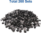 260 Set Pin Backs, Blank Pins Scatter Butterfly Clutch Pin Holder Enamel Pins Locking Backs Tie Tacks Jewelry Backings Clasp for Brooch Lapel Hat Uniform Badges Tie Tack (10mm, Black)