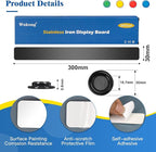 Wukong 6 Pack | 30x3cm(11.81 x 1.18) Magnetic Stainless Black Boards Strips, Adhesive Backing Bulletin Bar Board, Memo Board with 16Pcs Colorful Magnets for Office, Home, Photo Wall, Documents