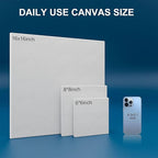 Stretched Canvases for Painting 8x8 Inch 7-Pack, 10 oz Triple Primed Acid-Free 100% Cotton Blank Canvas, Square Canvas for Oil Paint Acrylics Pouring & Wet Art Media, Pour Painting