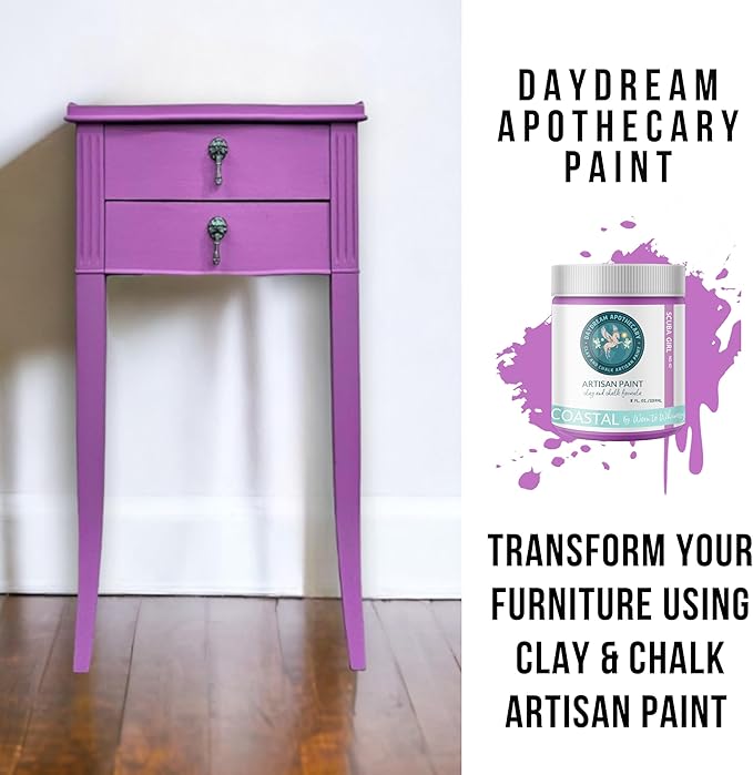 Daydream Apothecary Premium Chalk Style Paint for Furniture, Home Décor, Wood, DIY Interior Projects, Quick Dry, No Prep or Prime Needed, Matte Purple - 8oz
