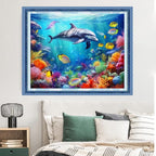 Dimxvean Stamped Cross Stitch Kits,Cross Stitch Kits for Adults Beginners,Embroidery Kits Full Range of Cross Stitch Stamped Kits Needlepoint Kits Cross Stitch Patterns-Underwater World 16x20 inch