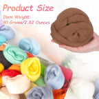 PATIKIL Wool Roving Yarn, 80G/2.82OZ Soft Felting Wool Pure Chunky Roving Yarn Bulk for Needle Felting Knitting Blanket Spinning Weaving DIY Craft, Dark Khaki