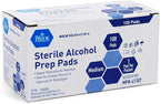 MED PRIDE Sterile Alcohol Prep Pads, Antiseptic, Individually Wrapped, Medical Grade, Latex Free, 2 Ply, 100 Count