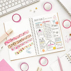 12 Rolls Donut Washi Tape Set, Candy Donuts Stars Masking Tapes, Cartoon Craft Pattern Adhesive Tapes for Planners, Scrapbook Decorating, Journal, DIY Art Crafts, Gift Wrapping 16.4Ft