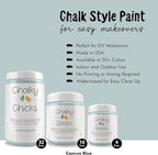Chalky Chicks All-in-One Chalk Paint for Furniture or Cabinet - 16Fl Oz -Matte Finish Cancun Blue (Light Blue) for Metal, Wood Furniture Paint - No Sanding All-in-One for Home Decor & Crafts, USA Made