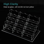 Acrylic Business Card Holder for Desk Multiple Business Card Holders Business Card Organizer Business Card Display Rack Clear Plastic Business Card Stand for Home Office (15 Slots)