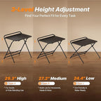 Huuger Folding Desk with 3-Level Adjustable Height and Tablet Slot, 32 Inch Foldable Computer Desk for Small Spaces, Space Saving, Writing Work Table for Home Office, Bedroom, Study, Black