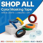 Spartan Industrial - 1" X 60 yd Orange Masking Tape - 12 Colored Tape Rolls for Bundling, Labeling, and More - No Residue, 5.5 Mil