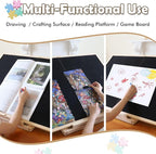 Foldable Puzzle Board, 2-in-1 Tilting & Rotating Wooden Jigsaw Puzzle Table 1500 Pieces with 4 Non-woven Drawers, 36"×26" Portable Puzzle Board with Upgraded Lazy Susan for Adults & Kids, Gift for Mum