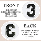 Letter and Number Iron On Patches, A-Z Alphabet and Numbers 0-9 Embroidery Applique Patch, DIY Decorative Heat Press Patches for Clothing Jeans Jackets Backpacks Hats (Black 72 Pcs)
