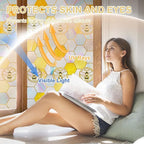 3D Stained Glass Window Privacy Film, Heat Control UV Blocking Static Cling Decorative Window Film for Bathroom,Front Door,Home Non Adhesive,35.4 x 78.7 inches Honey