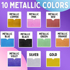 Metallic Liquid Chalk Markers Fine Tip - Dry Erase Marker Pen for Chalkboard Signs, Windows, Blackboard, Glass - 3mm Reversible Tip (10 Pack)