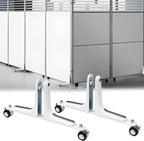 MYOYAY 2 Packs Room Divider Stand, Folding Room Divider Feet with Stainless Steel Wheels, Privacy Screen Holder Stabilizer Feet for Hotel Home Office (White)