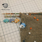 Handmade Ocean Fish Stitch Markers 4 PCS in One Case, Three Tropical Fish with Removable Markers, One Dolphin Closed Ring for Knitting and Crochet