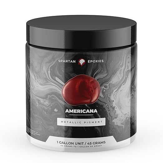 Spartan Epoxies Metallic Pigment Powder for Epoxy - 30 Unique Colors, 4oz for 1 Gallon and 12oz for 3 Gallons of Clear Epoxy, Made in The USA (Americana, 4oz (45 Grams))