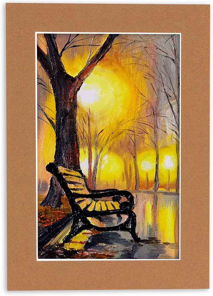 11x14 Mat for 8.5x11 Photo - Precut Aged Oak Brown Picture Matboard for Frames Measuring 11 x 14 Inches - Bevel Cut Matte to Display Art Measuring 8.5 x 11 Inches - Acid Free ONE MAT