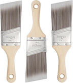 Paint Brushes, 2 Inch, Angled Brushes with Short Handle, 3 Pack, Shortcut Paintbrush for Paints and Stains, Small Paint Brushes for Walls, Furniture, Cabinets and Home Improvement