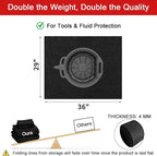 Golener Oil Spill Mat - Garage Floor Mat, Absorbent Oil Pad, Premium Maintenance Mat, Waterproof, Contain Liquid, Protect Garage Surface from Spill & Stain, Reusable, Washable, Durable, Black, 29”x36”