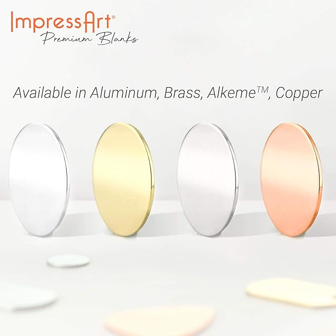 ImpressArt - Premium Metal Stamping Rectangle Blanks for Metal Stamping and Jewelry Making (24 Pack) (7/16" x 1 13/16" Border Rectangle, Copper)