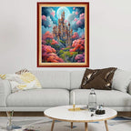 Dimxvean Stamped Cross Stitch Kits,Cross Stitch Kits for Adults Beginners,Embroidery Kits Full Range of Cross Stitch Stamped Kits Needlepoint Kits Cross Stitch Patterns-Magic Castle 16x20 inch