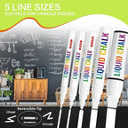 IJIANG Window Chalk Markers Pens, White Liquid Chalk Marker 5 Nib Sizes for Car Windows Glass Mirror Blackboard Signs, Erasable, Dust-Free, Non-Toxic