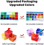 HIMI Gouache Paint Set, 36 Colors x 12ml Twin Jelly Cup Design with 3 Paint Brushes and a Palette in a Carrying Case Perfect for Artists, Students, Gouache Opaque Painting