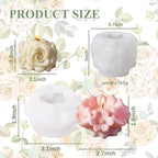 2 Pack Candle Molds Rose Flower Column Silicone Molds, Flower Candle Making Molds Including 6 PCS Flower Silicone Candle Mold, Silicone Molds for Soy Wax, Beeswax etc. (Roses and Cherry Blossoms)