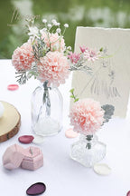 Floroom Artificial Dahlia Flowers 25pcs Real Looking Blush Foam Fake Roses with Stems for DIY Wedding Bouquets Pink Bridal Shower Centerpieces Floral Arrangements Party Tables Home Decoration