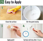 DWIL Matte Finish Furniture Paint - 64 Oz Wood Paint for Cabinets, Doors, Tables, and Dressers Refinishing - Water-Based, Non-Toxic & Odorless, Easy to Apply(White)-With Tools